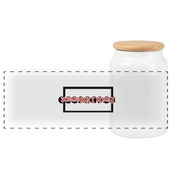 Built Different - Upside Down - Panoramic Cookie Jar with Wooden Lid - white - Front