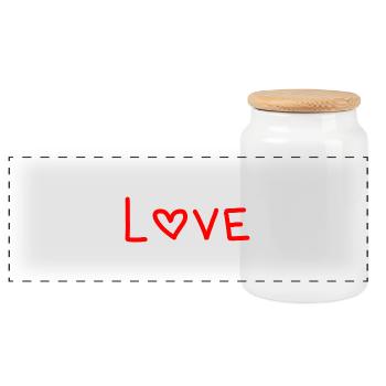 CŒUR. CŒURS. SAINT VALENTIN. LOVE. AMOUR. COUPLE. - Boîte à biscuits avec couvercle en bois - blanc - Devant