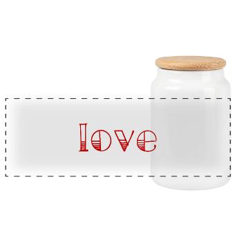 LOVE. COUPLE. JUST MARRIED. Bachelorette party. VALENTINE'S DAY. - Panoramic Cookie Jar with Wooden Lid - white - Front