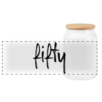 50 cinquante cadeau d'anniversaire numéro cinquante - Boîte à biscuits avec couvercle en bois - blanc - Devant