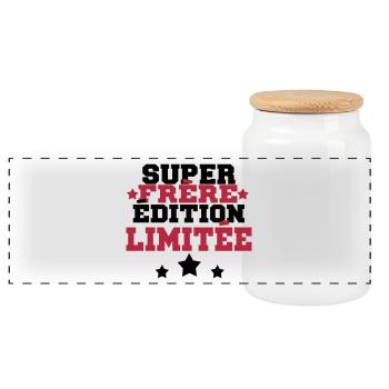 super frère édition limit - Boîte à biscuits avec couvercle en bois - blanc - Devant