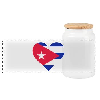 Un coeur pour Cuba - Boîte à biscuits avec couvercle en bois - blanc - Devant