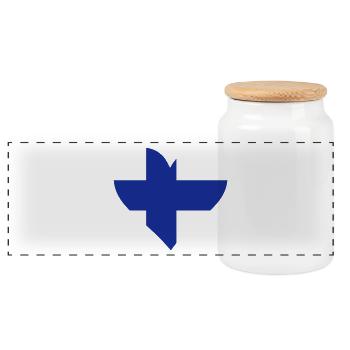 A Heart For Finland - Panoramic Cookie Jar with Wooden Lid - white - Front