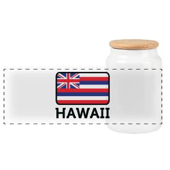 National Flag Of Hawaii - Panoramic Cookie Jar with Wooden Lid - white - Front