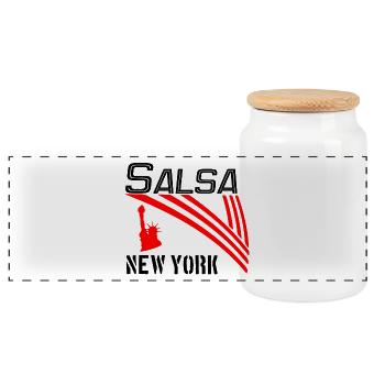 Salsa New York Classic - Pro Dance Edition - Panoramic Cookie Jar with Wooden Lid - white - Front