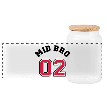 Mid Bro 02 - Middle Brother - Panorama Keksdose mit Holzdeckel - Weiß - Vorne