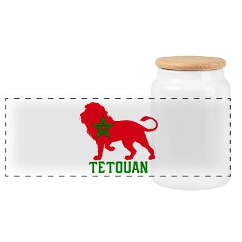 TETOUAN - Boîte à biscuits avec couvercle en bois - blanc - Devant