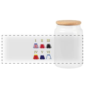 Rocky's laundry - Panoramic Cookie Jar with Wooden Lid - white - Front
