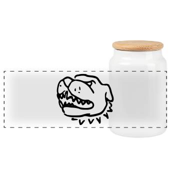 attack dog - Panoramic Cookie Jar with Wooden Lid - white - Front