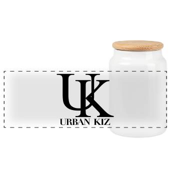 UK Urban Kiz - Kizomba Dance Fashion - Panorama Keksdose mit Holzdeckel - Weiß - Vorne