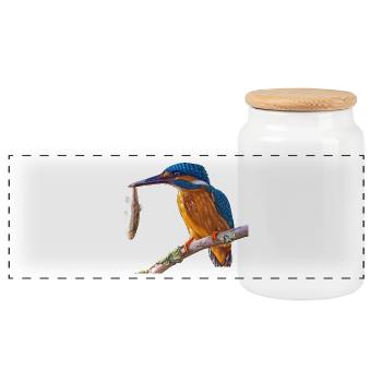 kingfisher eisvogel - Panorama Keksdose mit Holzdeckel - Weiß - Vorne