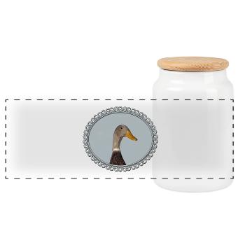 Cour dans le cadre - Boîte à biscuits avec couvercle en bois - blanc - Devant