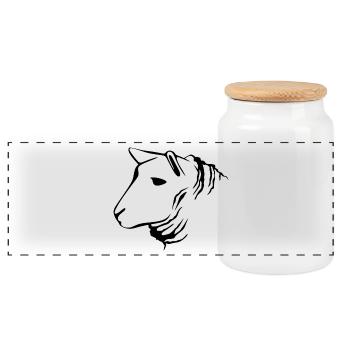 Sheep - Panoramic Cookie Jar with Wooden Lid - white - Front