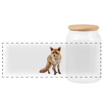 Fuchs - Panorama Keksdose mit Holzdeckel - Weiß - Vorne