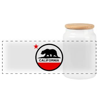 Drapeau du Cercle de Californie - Boîte à biscuits avec couvercle en bois - blanc - Devant