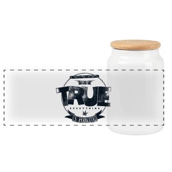 Nothing is true - Panoramic Cookie Jar with Wooden Lid - white - Front