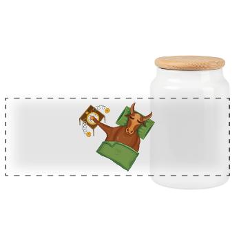 Taurus | Ajouter un texte | Exemples dans la description! - Boîte à biscuits avec couvercle en bois - blanc - Devant