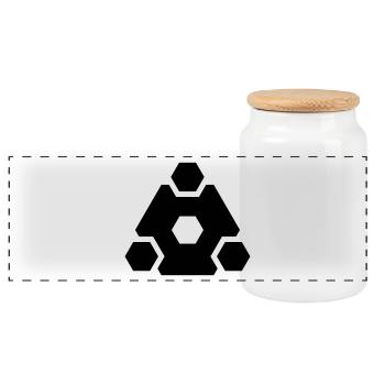 HEXAGON 07 - Panoramic Cookie Jar with Wooden Lid - white - Front