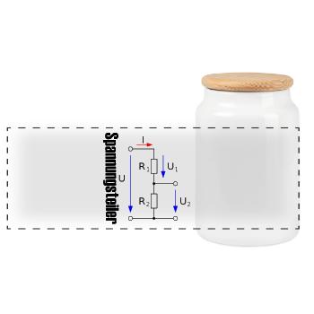 Electrical engineering shirt - Panoramic Cookie Jar with Wooden Lid - white - Front