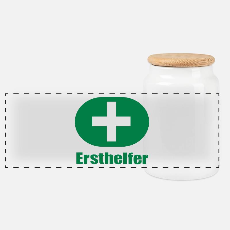 Ersthelfer Geschenk Geburtstag Party Feier - Panorama Keksdose mit Holzdeckel - Weiß