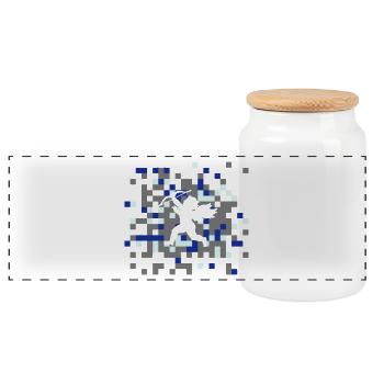 Liebe Kacheln Armor Geschenkidee Partner farben - Panorama Keksdose mit Holzdeckel - Weiß - Vorne