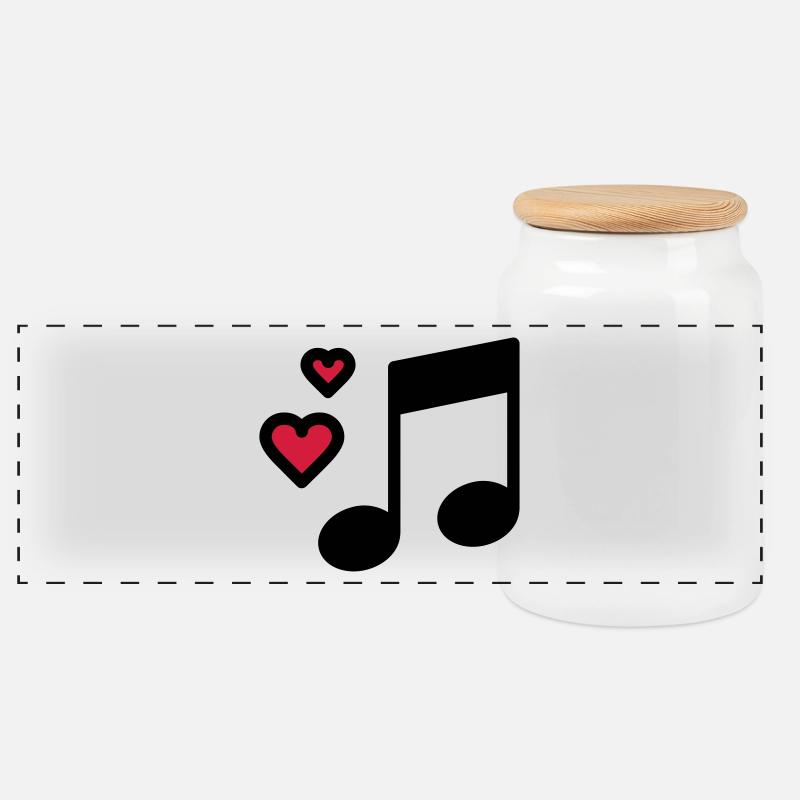 Romantische Musik Note - Panorama Keksdose mit Holzdeckel - Weiß
