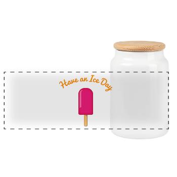 Jour de glace - Boîte à biscuits avec couvercle en bois - blanc - Devant