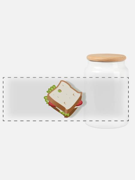 sandwich - Panorama Keksdose mit Holzdeckel - Weiß