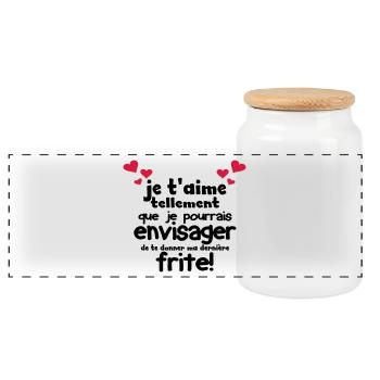 je t'aime tellement que je pourrais te donner... - Boîte à biscuits avec couvercle en bois - blanc - Devant