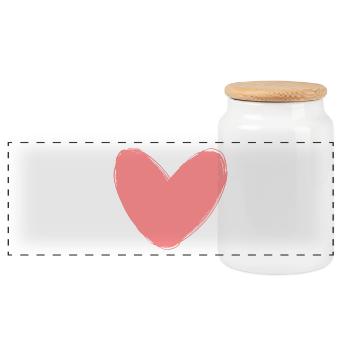 Heart symbol love friendship gift - Panoramic Cookie Jar with Wooden Lid - white - Front