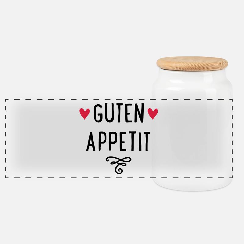 GUTEN APPETIT - Panorama Keksdose mit Holzdeckel - Weiß
