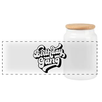 Geburtstag Gang Matching Gruppe Geburtstagsfeier Geschenk - Panorama Keksdose mit Holzdeckel - Weiß - Vorne