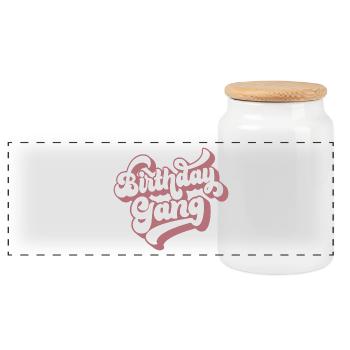 Geburtstag Gang Matching Gruppe Geburtstagsfeier Geschenk - Panorama Keksdose mit Holzdeckel - Weiß - Vorne