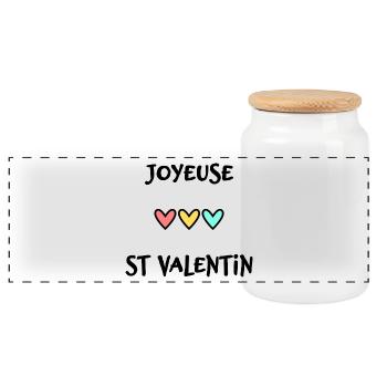 SAINT VALENTIN. EVJF. JE T'AIME. I LOVE YOU. AMOUR - Boîte à biscuits avec couvercle en bois - blanc - Devant