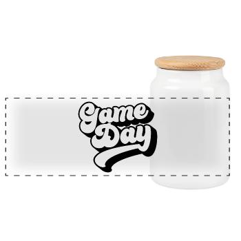 Spieltag Fußballliebhaber Sport Fan Fußball Saison - Panorama Keksdose mit Holzdeckel - Weiß - Vorne
