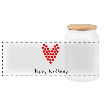ALLES GUTE ZUM GEBURTSTAG!. ALLES GUTE ZUM GEBURTSTAG!. JAHRESTAG. - Panorama Keksdose mit Holzdeckel - Weiß - Vorne