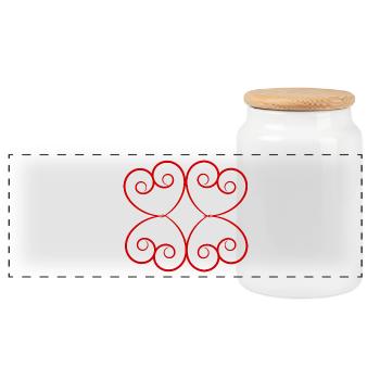 HEART. HEARTS. SAINT VALENTINE. LOVE. LOVE. HEART - Panoramic Cookie Jar with Wooden Lid - white - Front