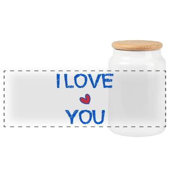DAD. FATHER'S DAY. HAPPY FATHER'S DAY. HAPPY BIRTHDAY - Panoramic Cookie Jar with Wooden Lid - white - Front