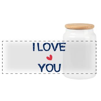 LIEBE. PAAR. ICH HABE GERADE GEHEIRATET. Junggesellinnenabschied. HEILIGER VALENTINSTAG. - Panorama Keksdose mit Holzdeckel - Weiß - Vorne