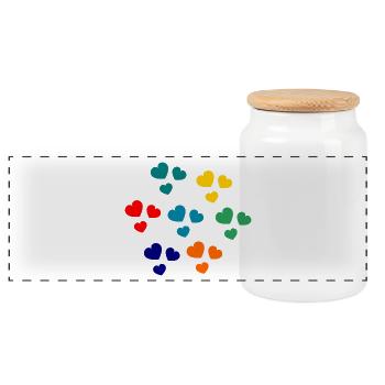 MOM. MOTHER's DAY. HAPPY MOTHER'S DAY. I LOVE YOU - Panoramic Cookie Jar with Wooden Lid - white - Front