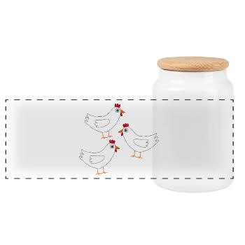 Poulet Blanc Poulets Blancs Poules Pâques - Boîte à biscuits avec couvercle en bois - blanc - Devant