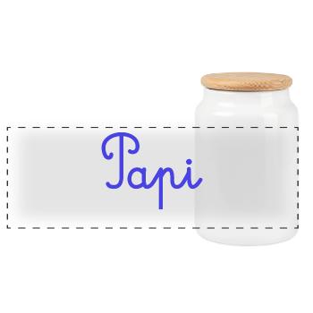 PAPY. FÊTE DES PÈRES. BONNE FÊTE PAPY. JE T'AIME. - Boîte à biscuits avec couvercle en bois - blanc - Devant
