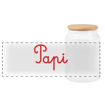 PAPY. FÊTE DES PÈRES. BONNE FÊTE PAPY. JE T'AIME. - Boîte à biscuits avec couvercle en bois - blanc - Devant