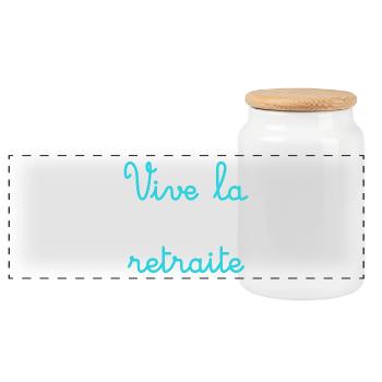 RETRAITE. RETRAITE. RETRAITEE. SENIOR. MAMIE. PAPY - Boîte à biscuits avec couvercle en bois - blanc - Devant