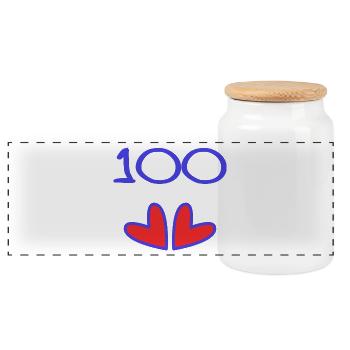 HAPPY BIRTHDAY. HAPPY BIRTHDAY. ANNIVERSARY. - Panoramic Cookie Jar with Wooden Lid - white - Front