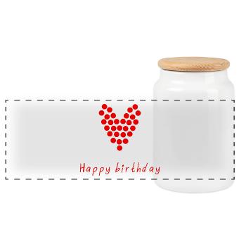 ALLES GUTE ZUM GEBURTSTAG. ALLES GUTE ZUM GEBURTSTAG. JAHRESTAG. - Panorama Keksdose mit Holzdeckel - Weiß - Vorne