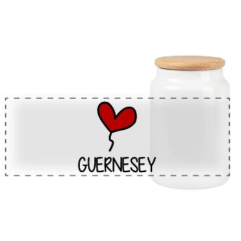 GUERNESEY. ROYAUME-UNI. ANGLETERRE. VOYAGE - Boîte à biscuits avec couvercle en bois - blanc - Devant
