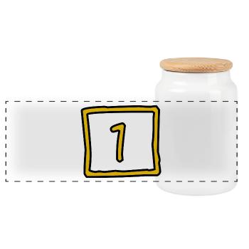 HAPPY BIRTHDAY. HAPPY BIRTHDAY. ANNIVERSARY. - Panoramic Cookie Jar with Wooden Lid - white - Front