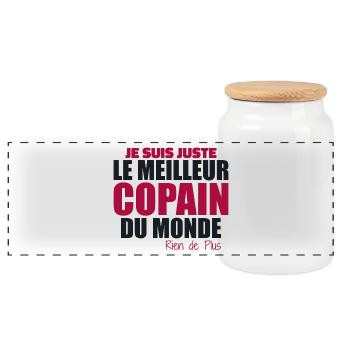 Je Suis Juste Le Meilleur Copain Du Monde - Boîte à biscuits avec couvercle en bois - blanc - Devant