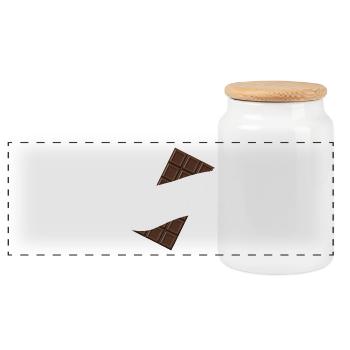 Chocolate - Cool Sweets Logo - Panoramic Cookie Jar with Wooden Lid - white - Front